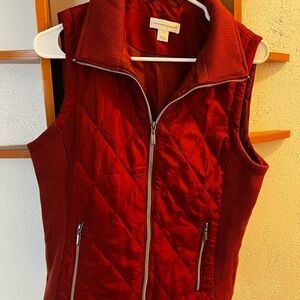 Christopher & Banks Women's Burgundy Quilted Vest